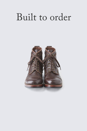 BUILT TO ORDER - AB-02C STEERHIDE CAP TOE LACE-UP BOOTS