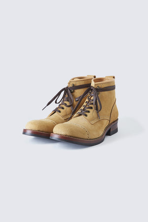 BUILT TO ORDER - AB-02C STEERHIDE SUEDE CAP TOE LACE-UP BOOTS