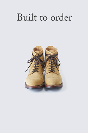 BUILT TO ORDER - AB-02C STEERHIDE SUEDE CAP TOE LACE-UP BOOTS